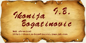 Ikonija Bogatinović vizit kartica